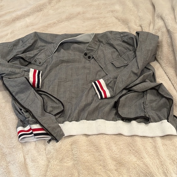 Mens XL 95% cotton gray jacket spring - Picture 8 of 9